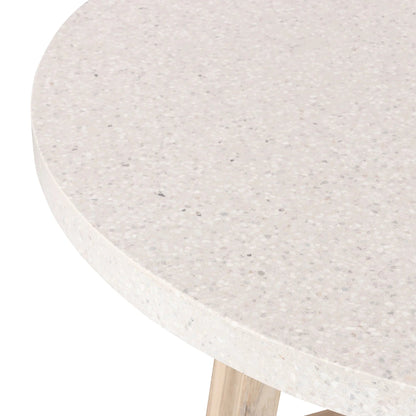 Amalfi Round Terrazzo Dining Table Wide Timber Legs Sun Republic 
