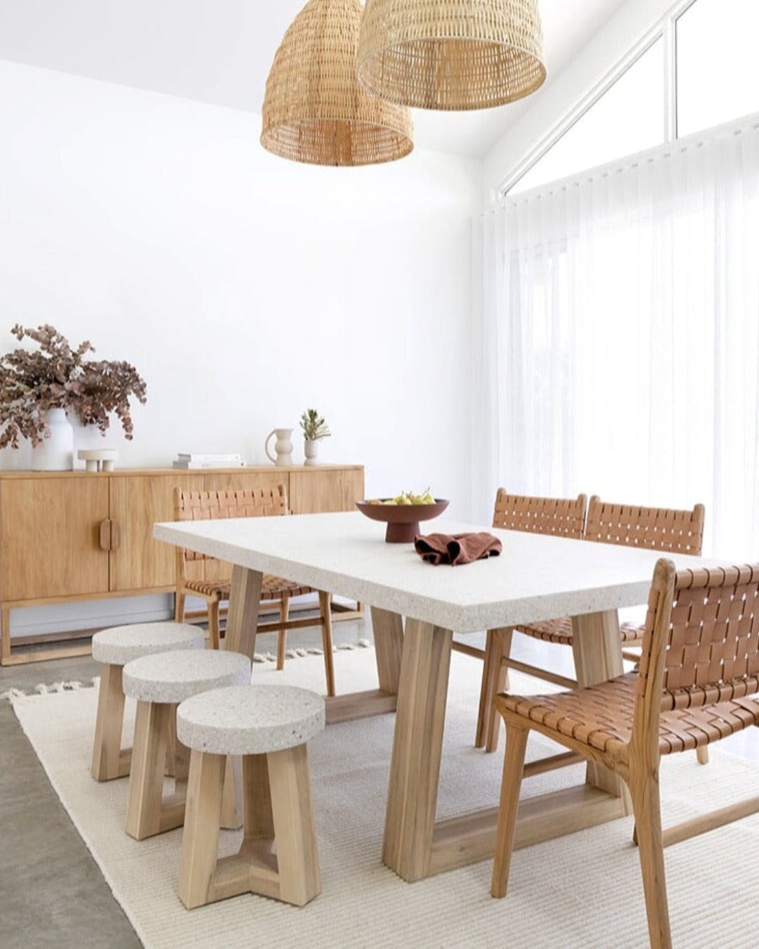Amalfi Terrazzo Dining Table Wide Timber Leg Sun Republic 