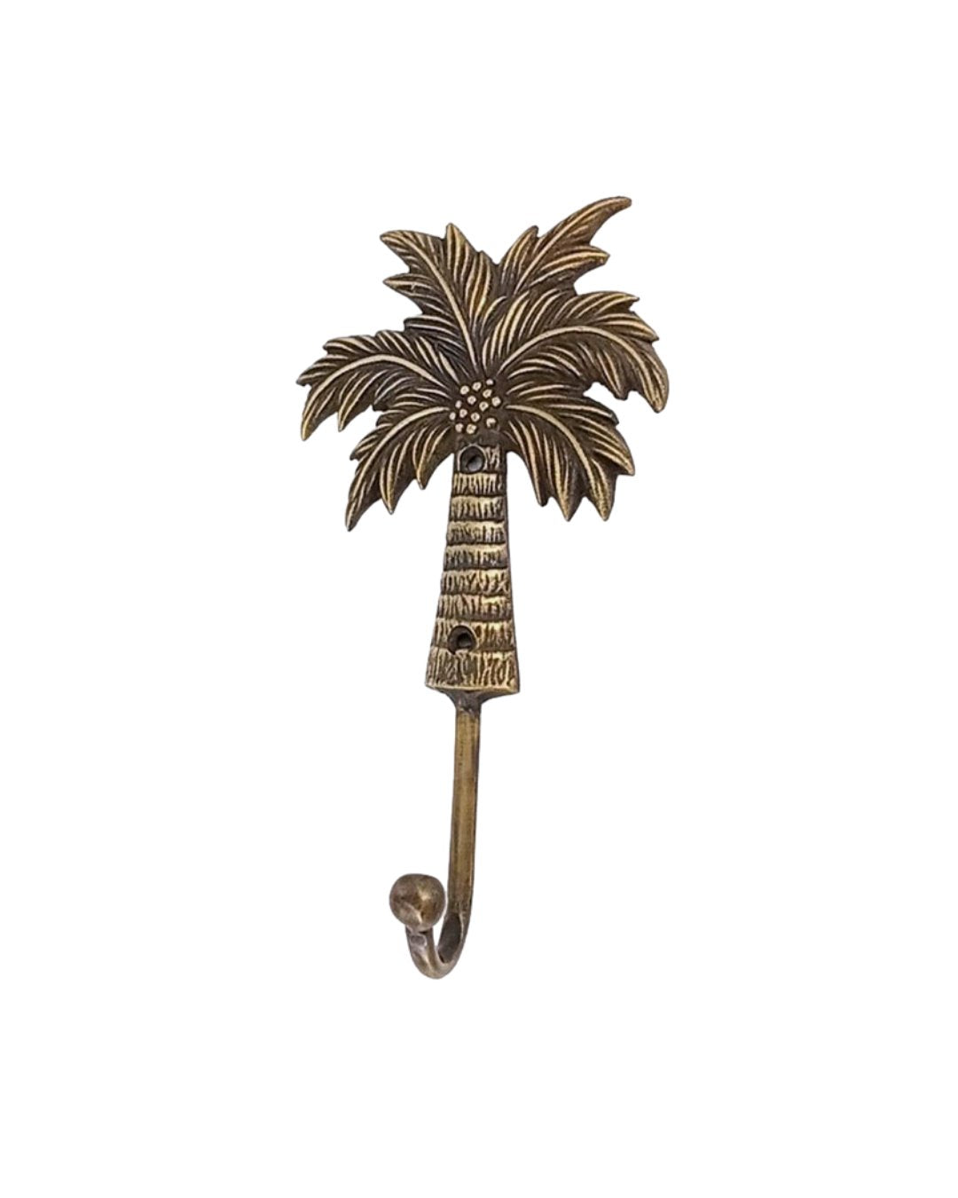 Antique Brass Coconut Palm Tree Hook - Large Sun Republic 