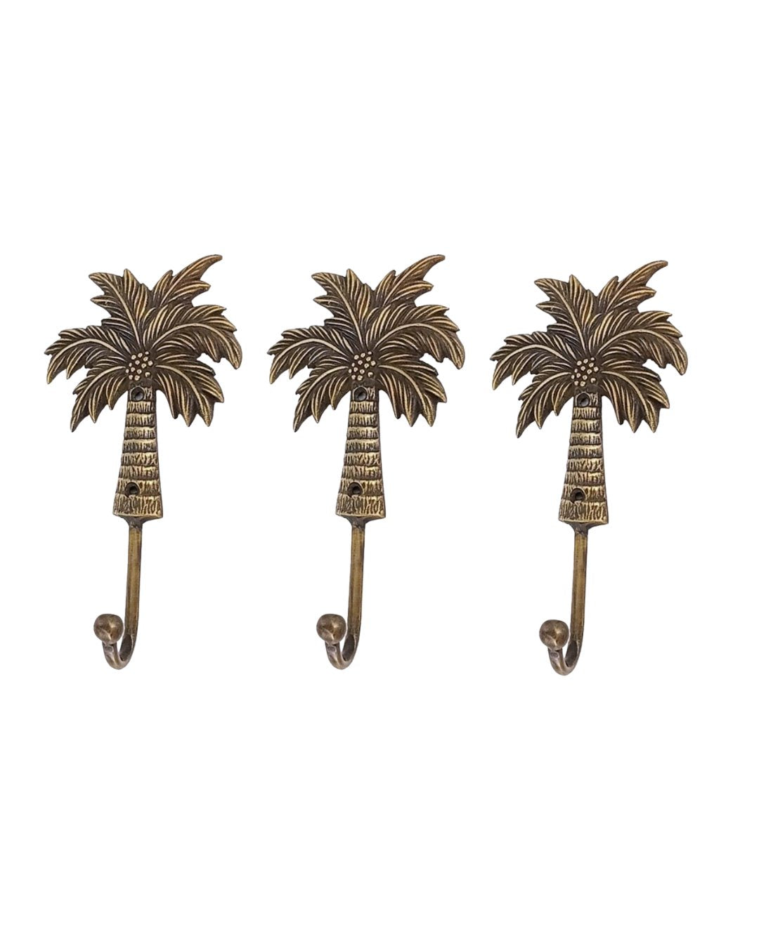 Antique Brass Coconut Palm Tree Hook - Small Sun Republic 
