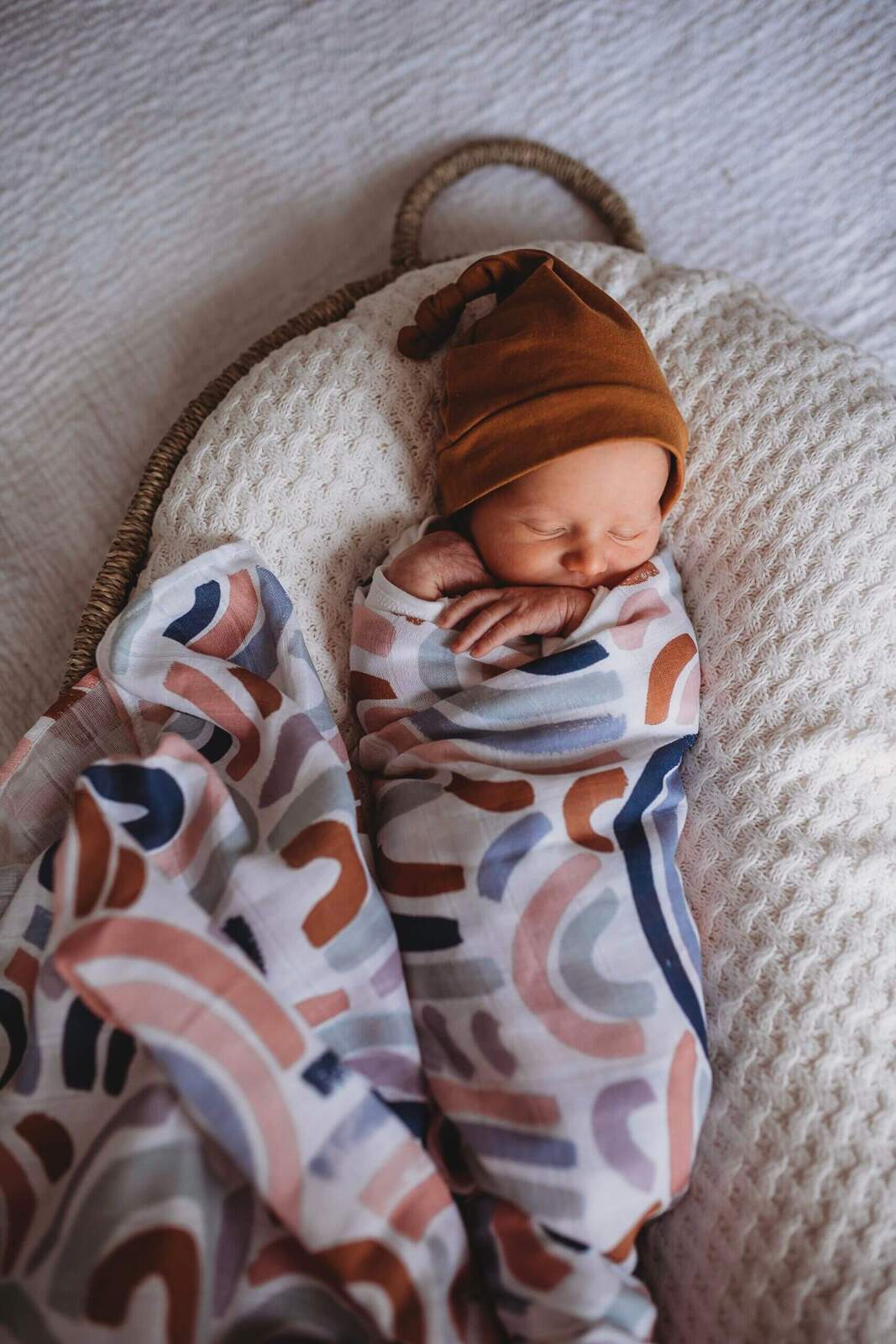 Baby Organic Cotton Knotted Beanie Bronze Snuggle Hunny 