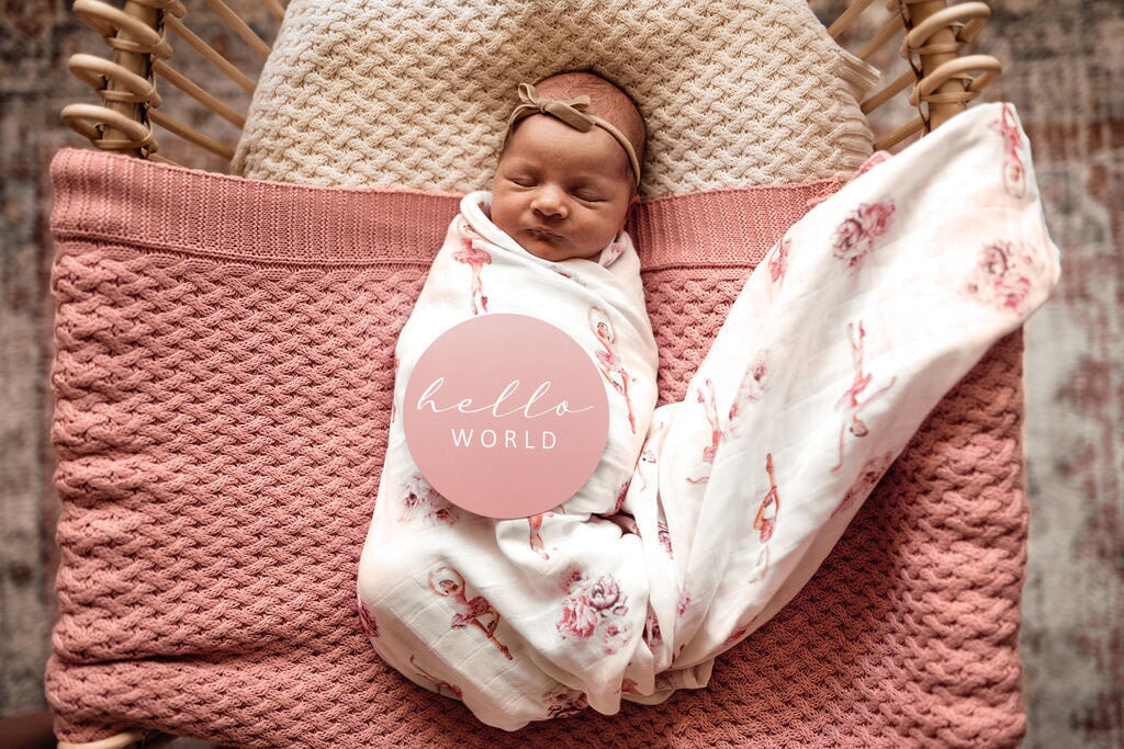 Baby Organic Cotton Muslin Wrap | Ballerina Snuggle Hunny 