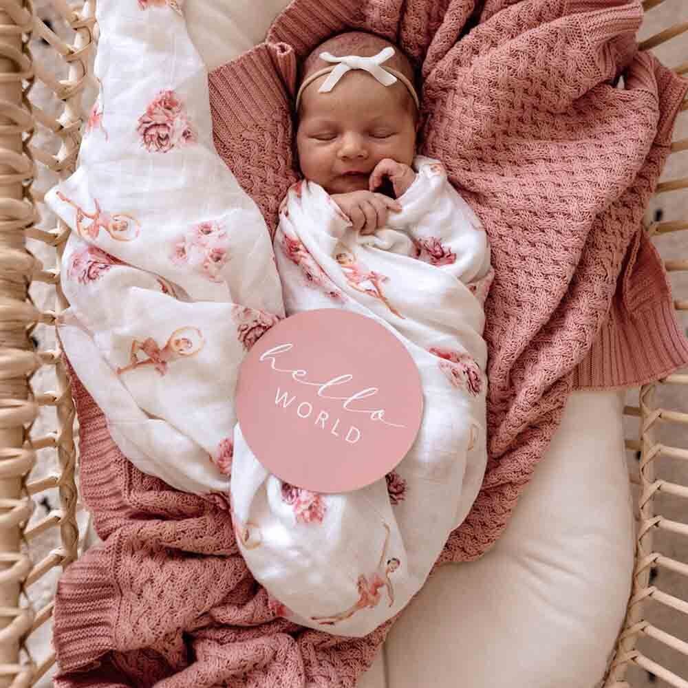 Baby Organic Cotton Muslin Wrap | Ballerina Snuggle Hunny 