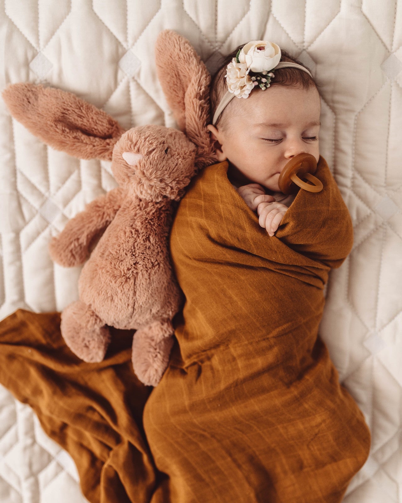 Baby Organic Cotton Muslin Wrap | Bronze Snuggle Hunny 