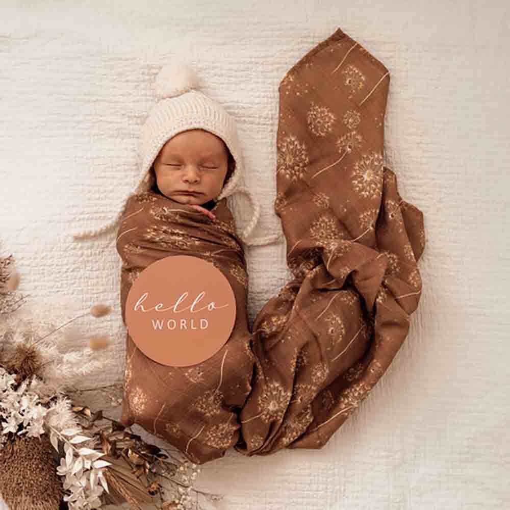 Baby Organic Cotton Muslin Wrap | Dandelion Snuggle Hunny 