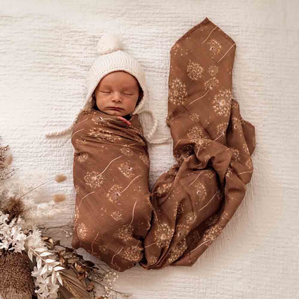 Baby Organic Cotton Muslin Wrap | Dandelion Snuggle Hunny 