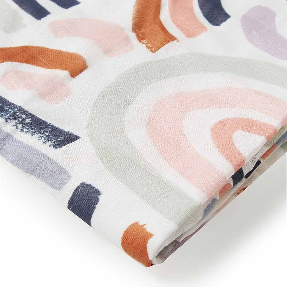 Baby Organic Cotton Muslin Wrap | Rainbow Snuggle Hunny 