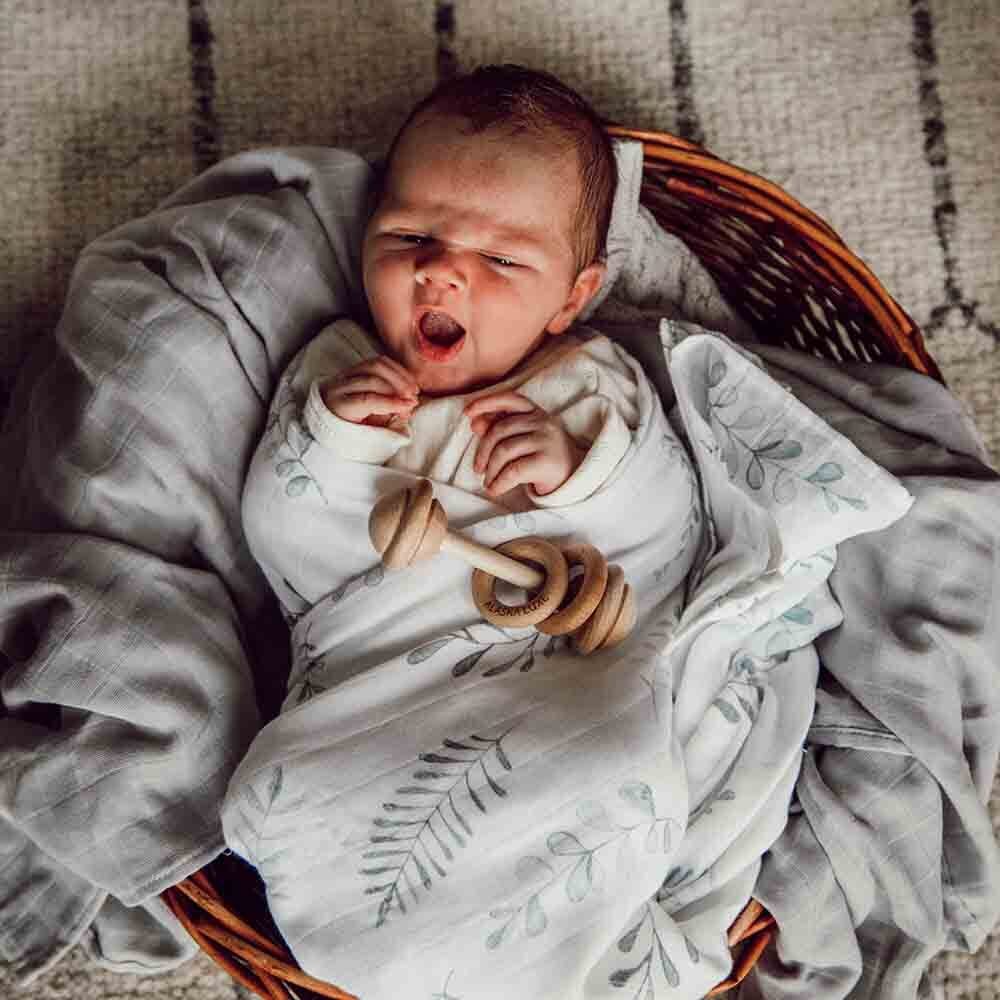 Baby Organic Cotton Muslin Wrap | Wild Fern Snuggle Hunny 