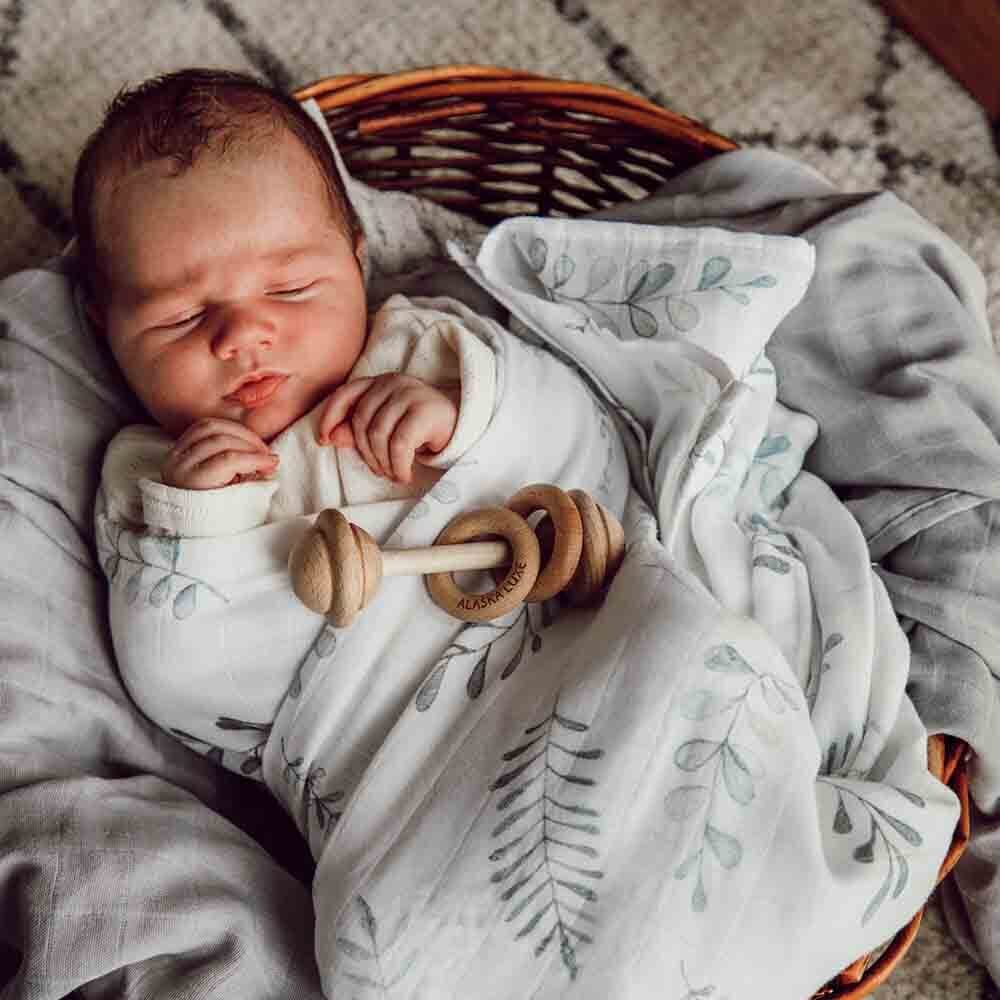 Baby Organic Cotton Muslin Wrap | Wild Fern Snuggle Hunny 