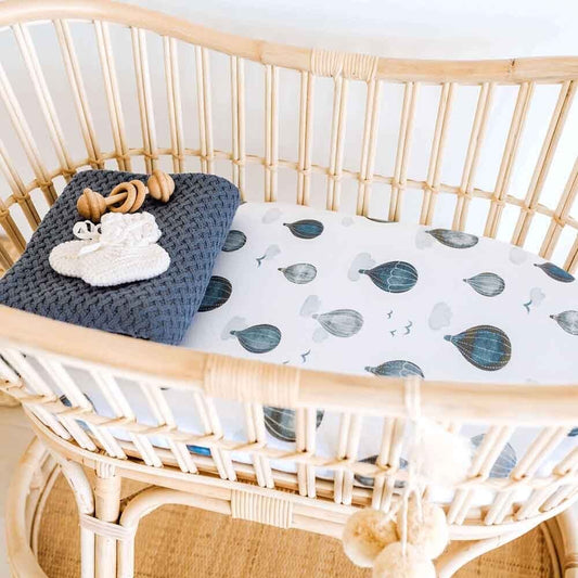 Blue Cloud Bassinet Sheet / Change Mat Cover Snuggle Hunny 