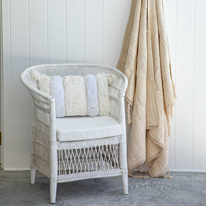 Boho Tufted Lumbar Cushion | White & Neutral SUN REPUBLIC 