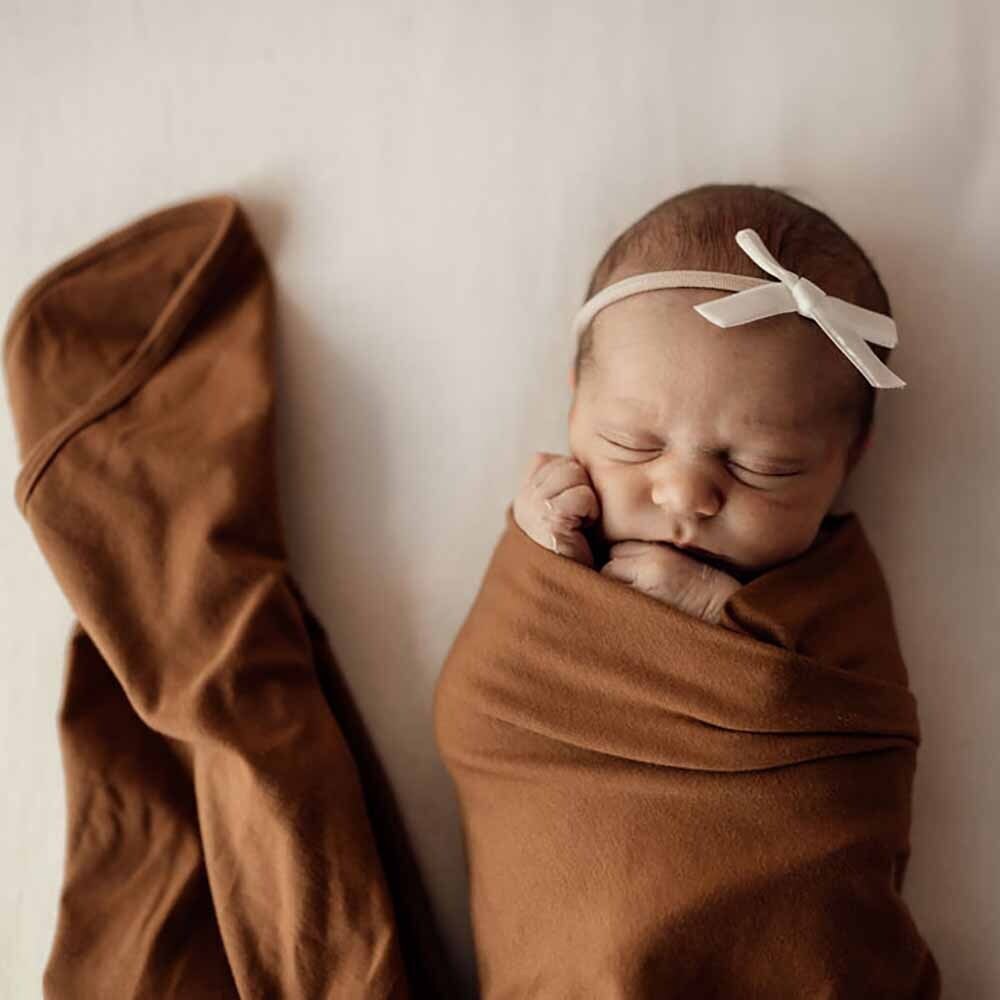 Bronze Baby Jersey Wrap & Beanie Set Snuggle Hunny 
