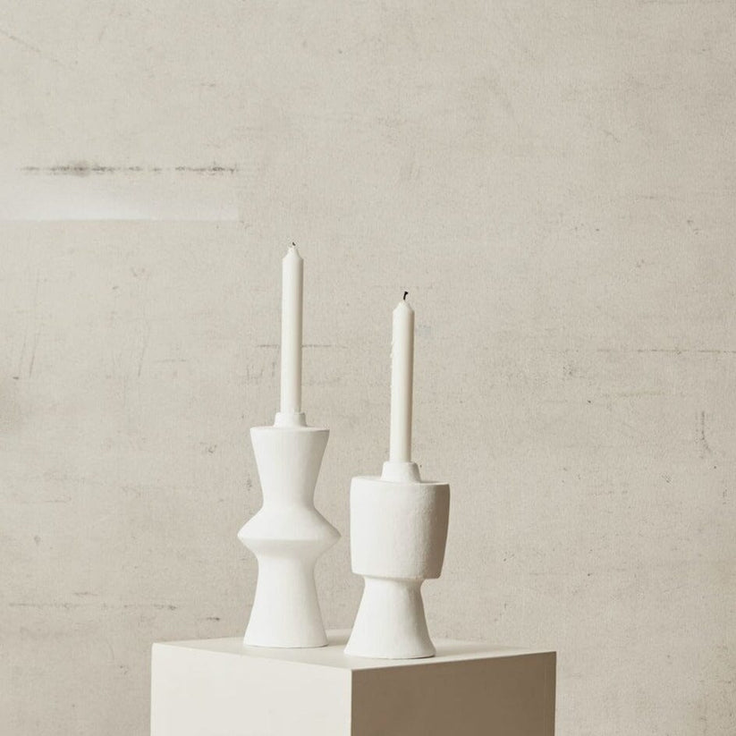 Candle Holder | Newton Terracotta | White | Set of 2 – SUN REPUBLIC