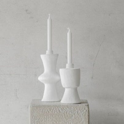 Candle Holder | Newton Terracotta | White | Set of 2 Sun Republic 