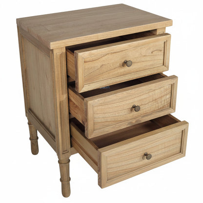 Cayman 3 Drawer Bedside | Weathered Oak SUN REPUBLIC 