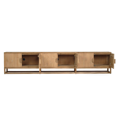 Flynn Natural Teak Entertainment Unit - 300cm | 6 Door