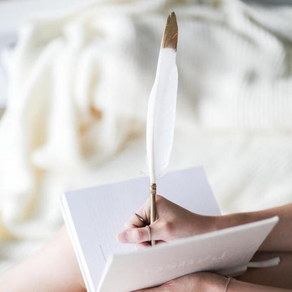 Coco Gold Dipped White Feather Pen Sun Republic 
