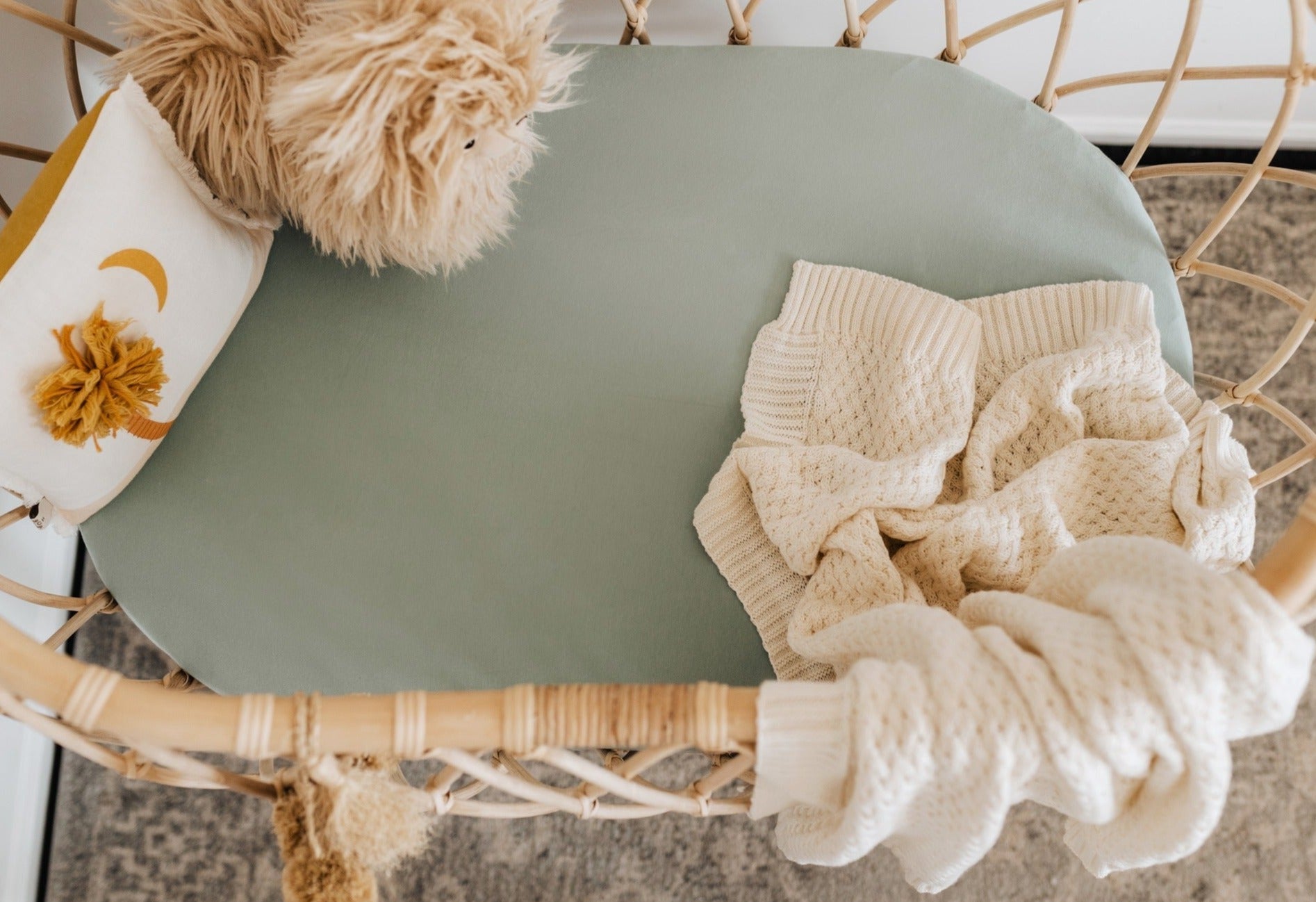 Diamond Soft Knit Nursery Blanket | Cream Snuggle Hunny 