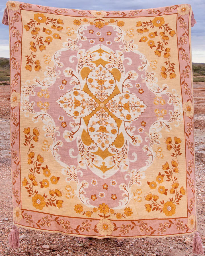 Enchanted Forest Dusty Rose Throw/Picnic Rug SUN REPUBLIC 