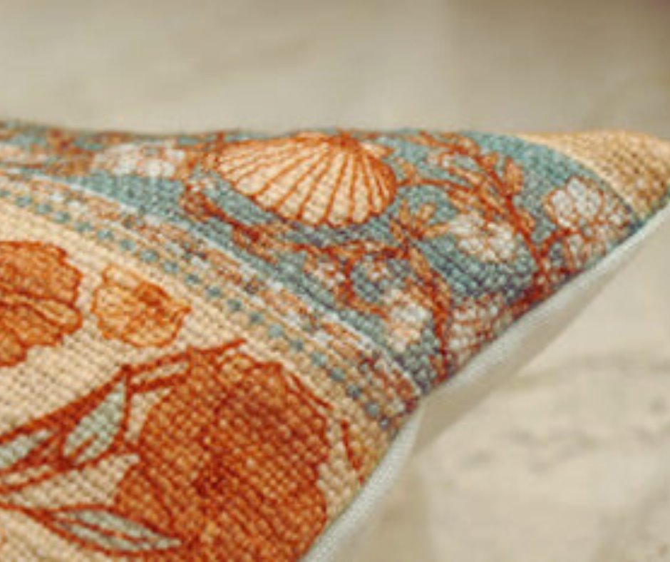 Enchanted Seashell Bohemian Cushion Cover - Sandy Beige & Turquoise Sun Republic 