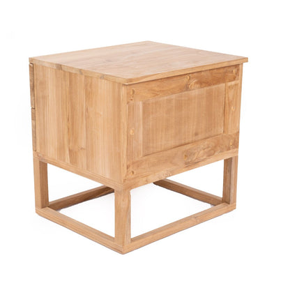 Flynn Natural Teak 2 Drawer Bedside Table Sun Republic 