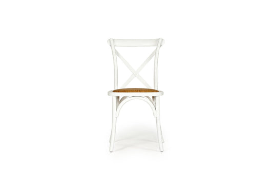 French Provincial Dining Chair | White With Rattan Seat Sun Republic 
