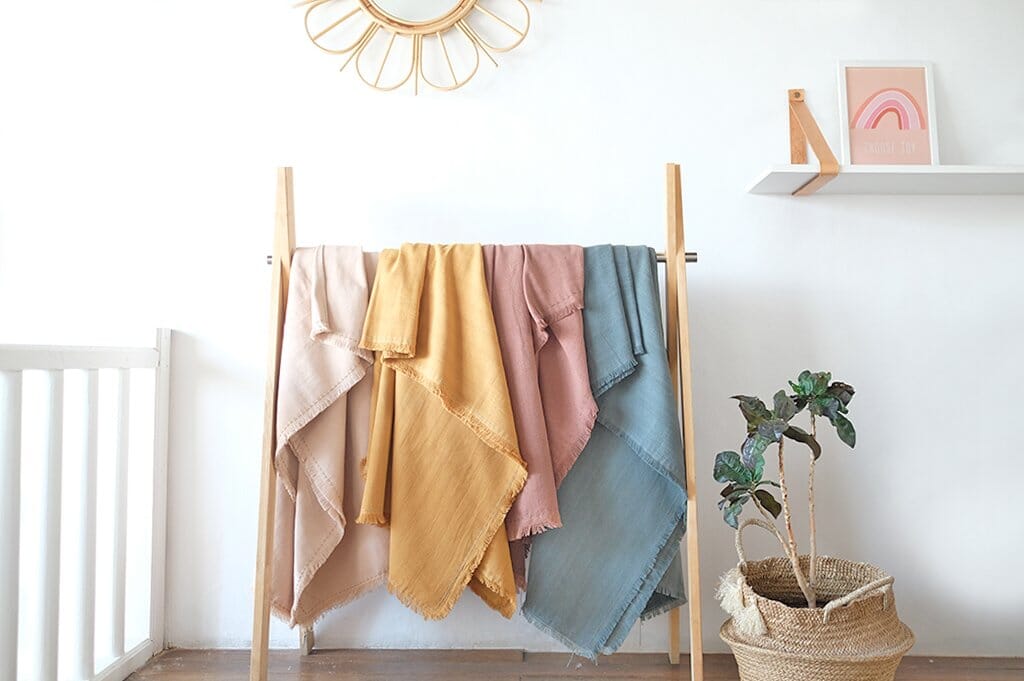 Cotton Throw Blanket – Mustard, Peony & Sage Sun Republic