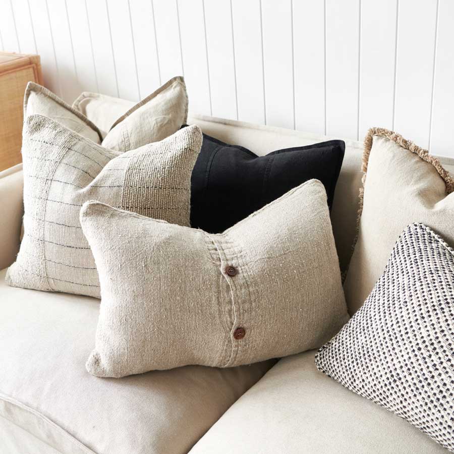 Hand Woven Linen Cushion With Feather Insert - Mayla - 2 Sizes Sun Republic 