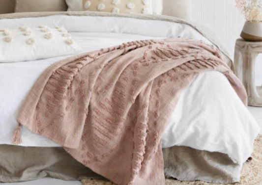 Kiara Cotton Throw Blanket | Blush Pink SUN REPUBLIC 