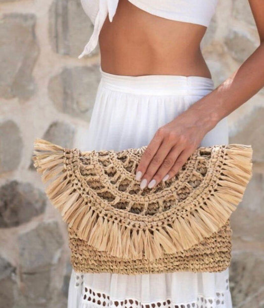 Lauren Natural Raffia Clutch SUN REPUBLIC 