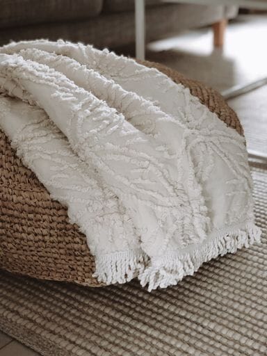 White cotton throw blanket sale