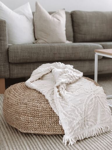 Leah Boho Luxe Cotton Throw Blanket | White SUN REPUBLIC 