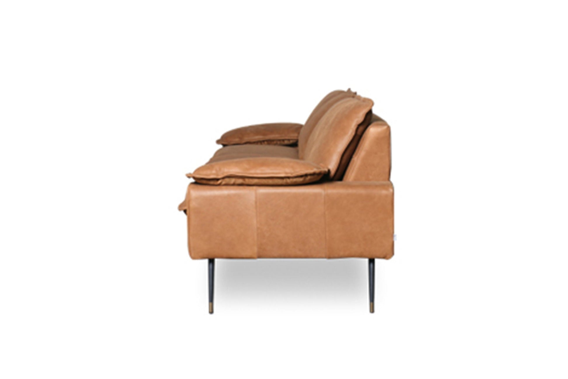 Leather Three Seater Sofa Hudson Vintage Tan Brown Sun Republic 