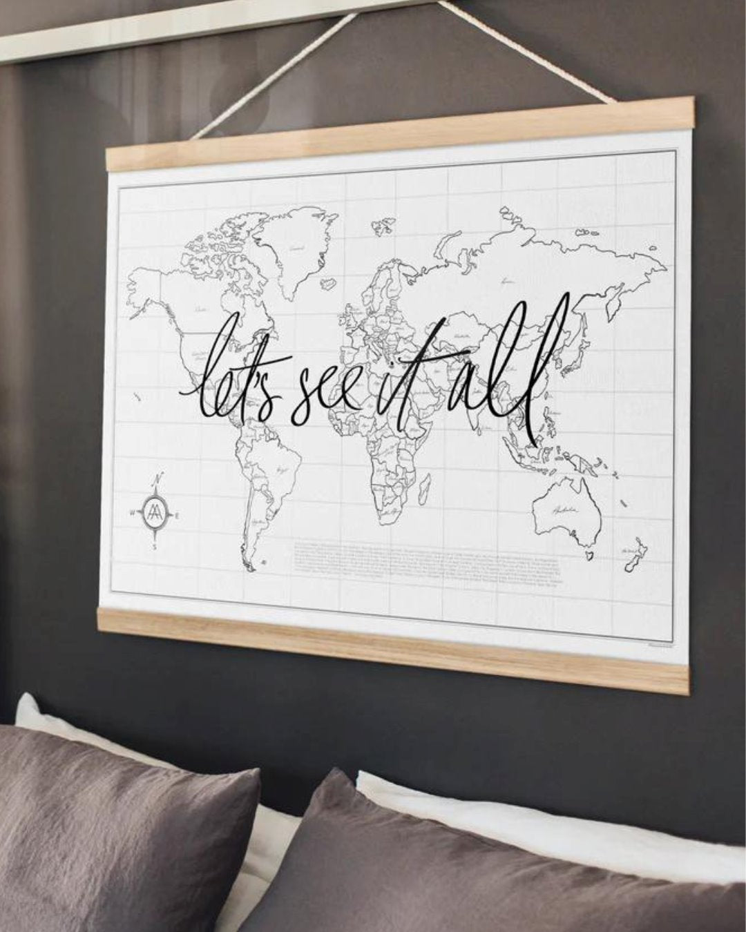Let's See It All - World Map Wall Hanging Sun Republic 