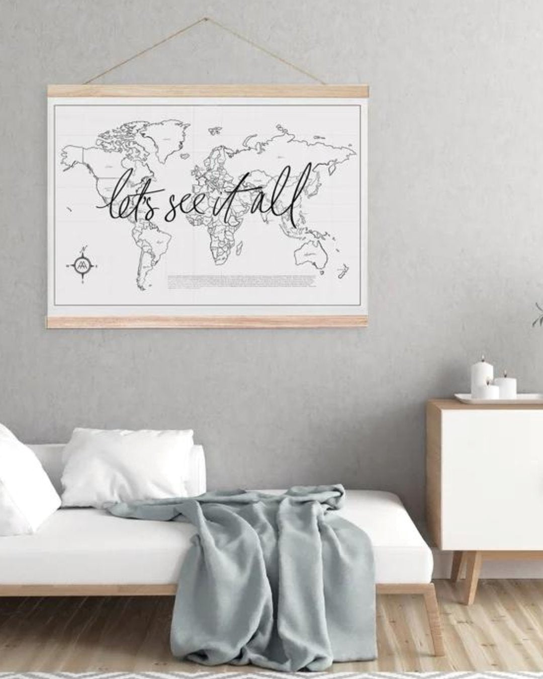 Let's See It All - World Map Wall Hanging Sun Republic 