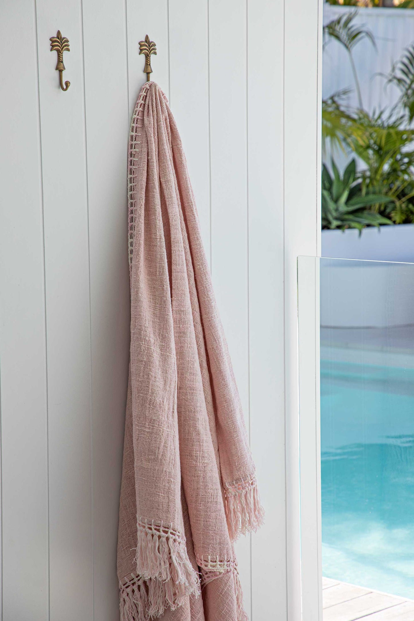 Mila Hand Loomed Throw Blanket | Soft Pink SUN REPUBLIC 