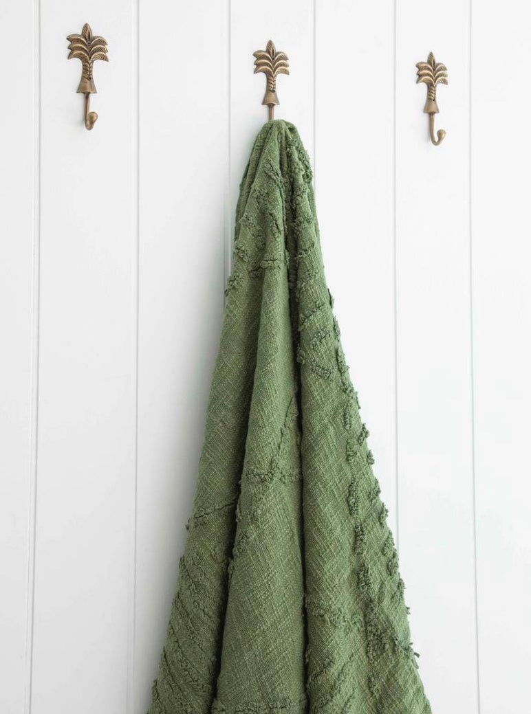 Mishka Luxe Cotton Throw Blanket | Olive Green SUN REPUBLIC 