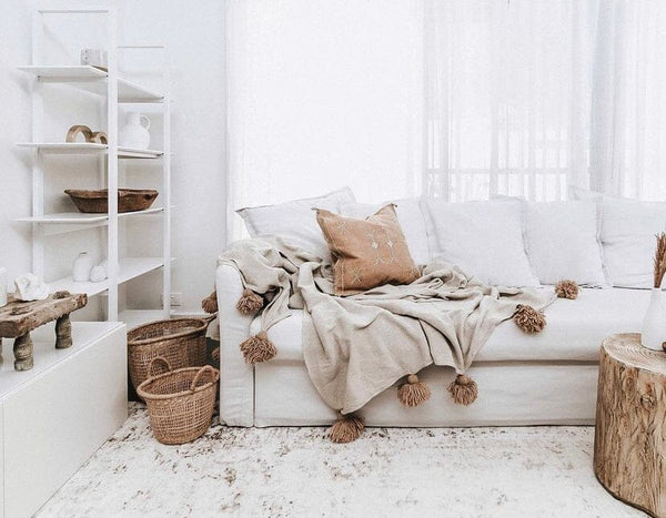 Moroccan tassel throw sale