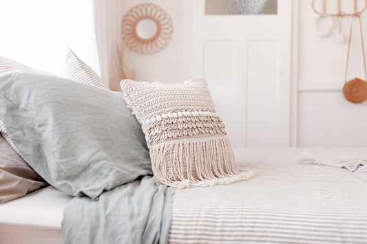 Myla Macrame & Shell Cushion SUN REPUBLIC