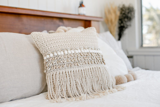Myla Macrame & Shell Cushion SUN REPUBLIC