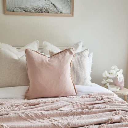 Naomie Blush Cotton Throw Blanket SUN REPUBLIC 