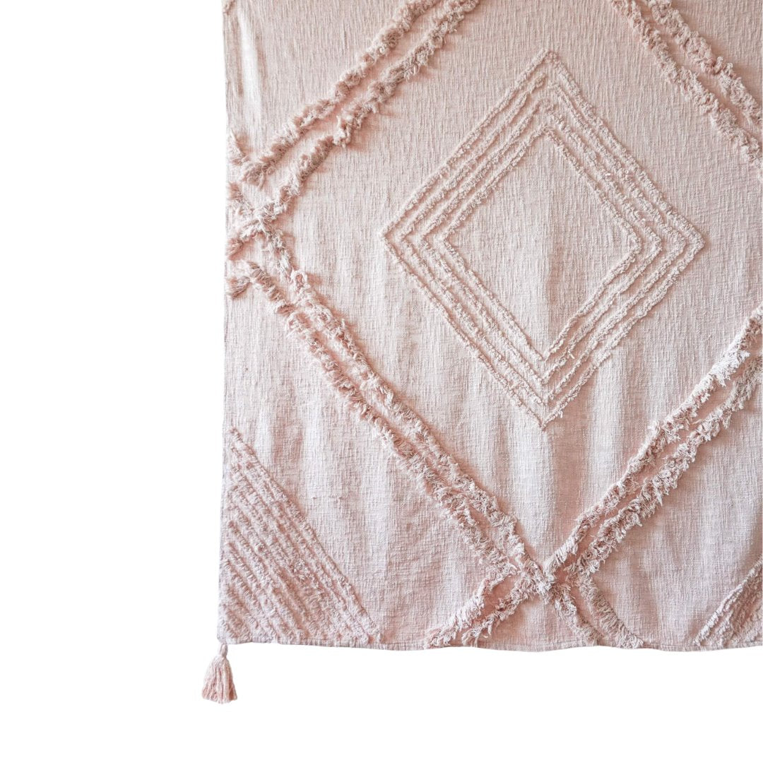 Naomie Cotton Throw Blanket | Blush Pink SUN REPUBLIC 