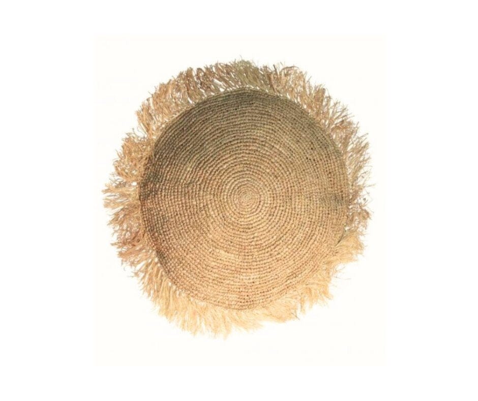 Natural Raffia Cushion - Round With Insert 40cm Sun Republic 