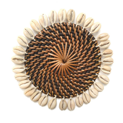 Natural Rattan & Shell Coaster SUN REPUBLIC 