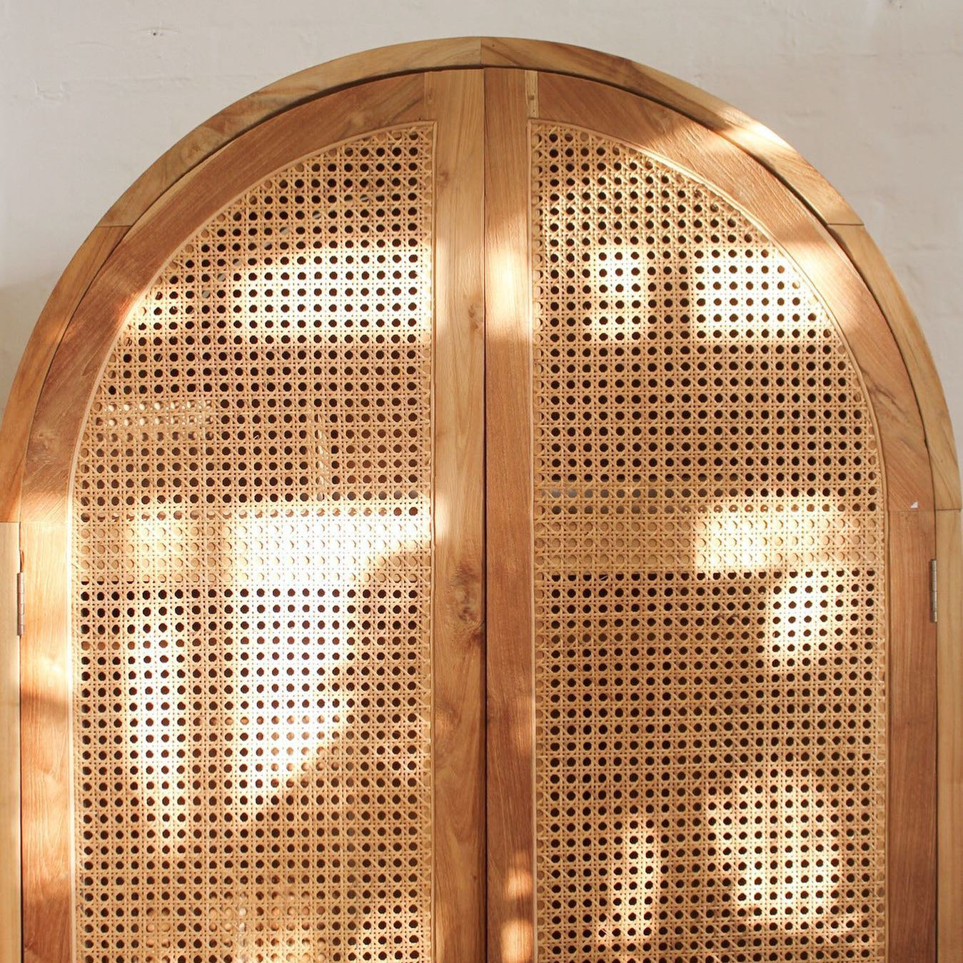 Navah Rattan & Teak Arched Wardrobe