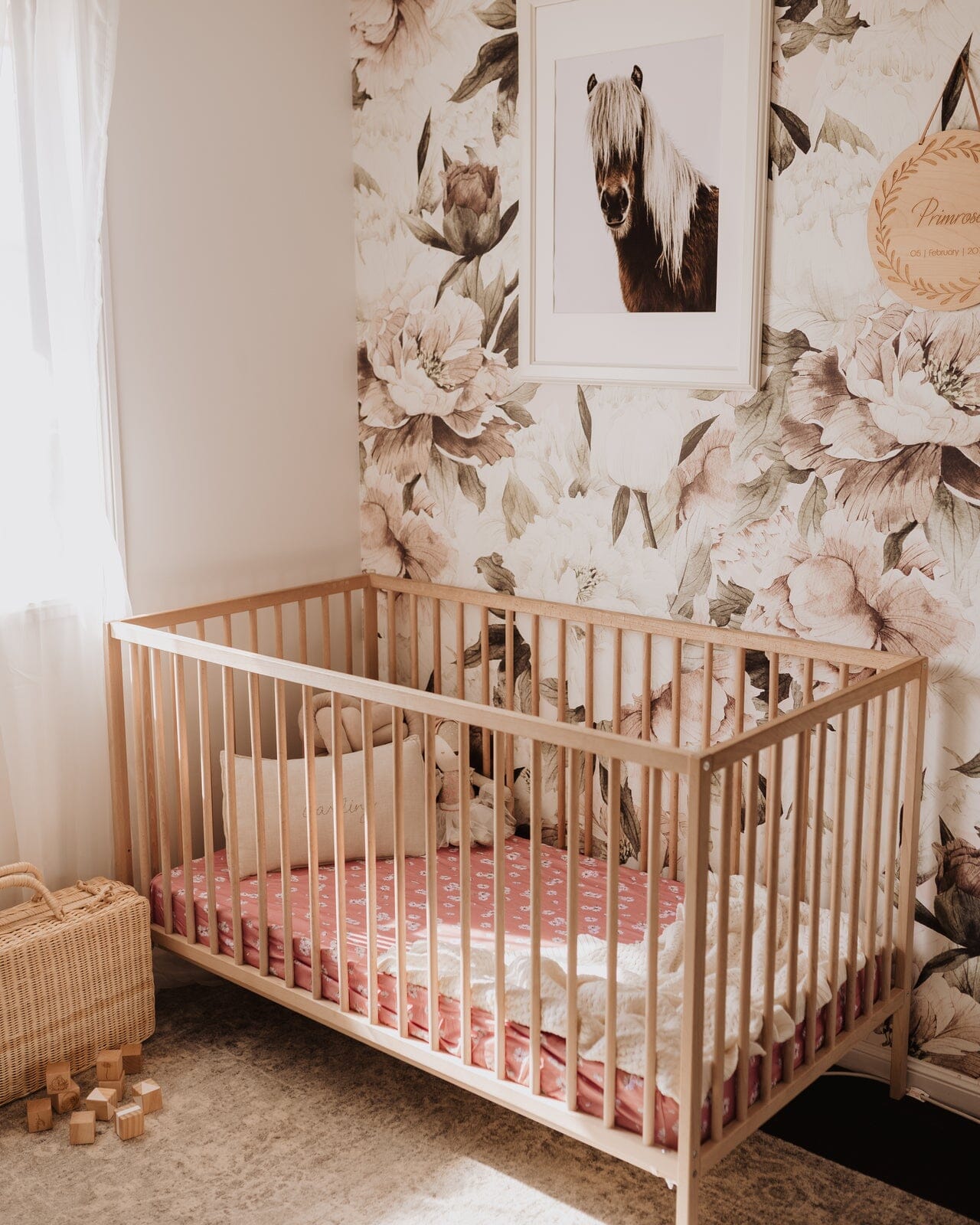 Pink fitted shop cot sheet