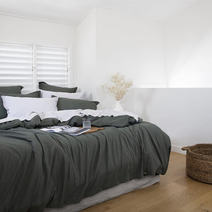Olive Bamboo Duvet Cover Set