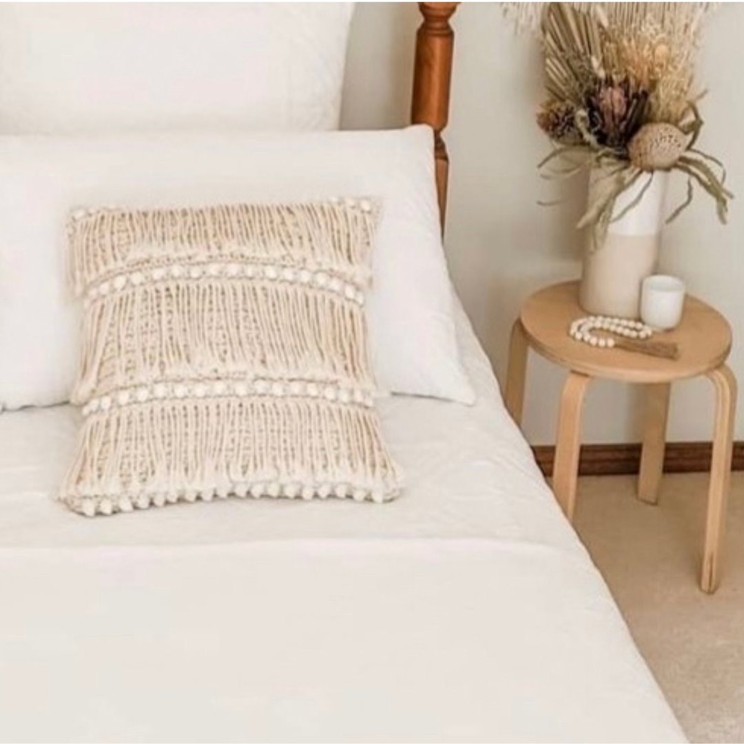 Omara Macramé & Shell Embellished Cushion Sun Republic 