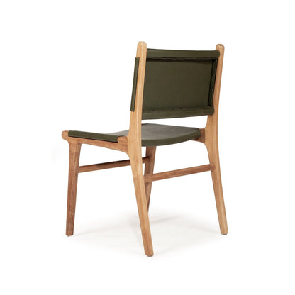 Otis Leather & Teak Dining Chair | Olive SUN REPUBLIC 