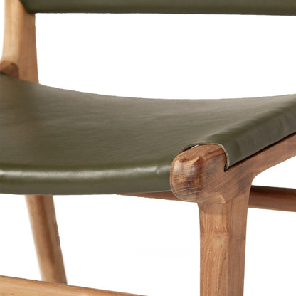 Otis Leather & Teak Dining Chair | Olive SUN REPUBLIC 
